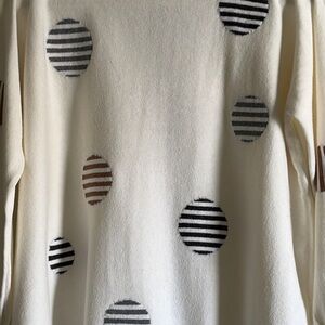 Elegant Cream Striped Sweater